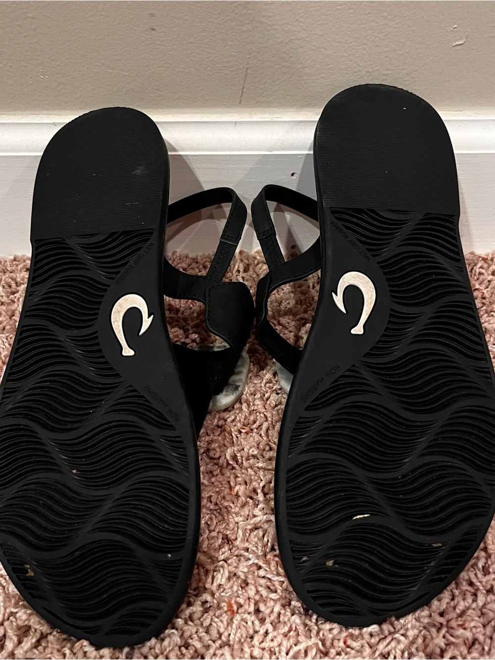 OluKai La'i T-Bar Sandals Black Comfort Slingback Women's Size 9 - Picture 4 of 5